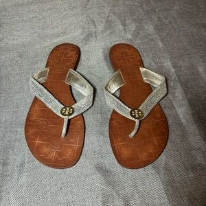 Tory Burch Gold Metallic Thora Thong Sandal Size 10